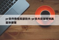 pr软件教程局部放大-pr放大局部视频画面快捷键