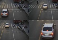 摔倒追责10米外司机,人行道小汽车礼让行人，行人快步行走摔倒负伤，家里人追责，谁该负责？
