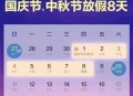 国庆中秋双节放8天,明年中秋节国庆双节放假几天？