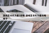 游戏王卡片力量3攻略-游戏王卡片力量攻略妹子