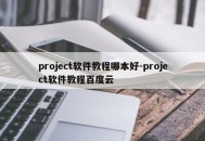 project软件教程哪本好-project软件教程百度云