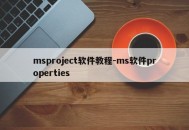 msproject软件教程-ms软件properties
